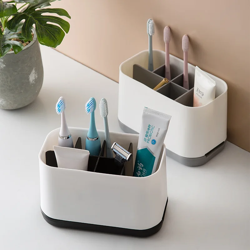 

Household Multifunctional Antibacterial Drain Bathroom Rack Toothbrush Rack Toothpaste Rack Storage Bathroom Accessories Set