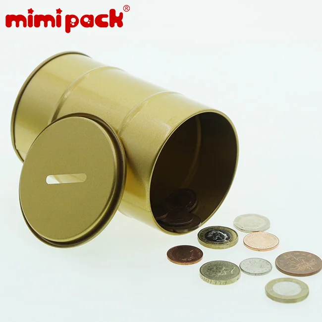 Mimipack круглая металлическая жестяная банка для монет копилка 77x115 мм коробка