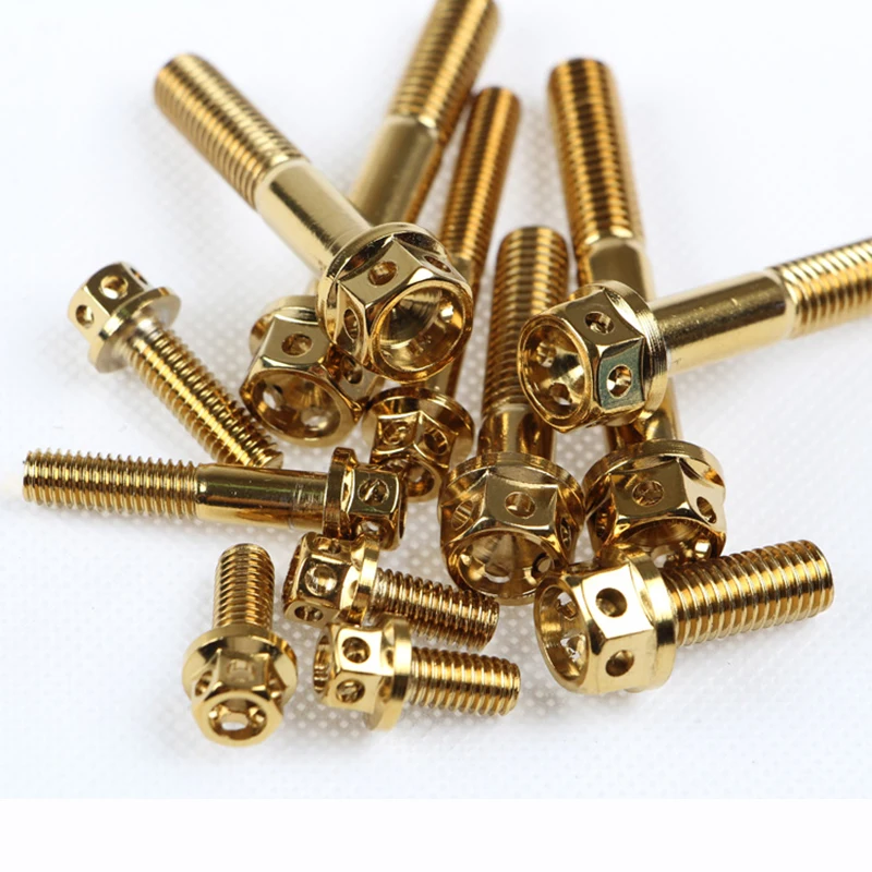 M6/M8 позолоченный шестигранный полый винт с фланцевой головкой из нержавеющей