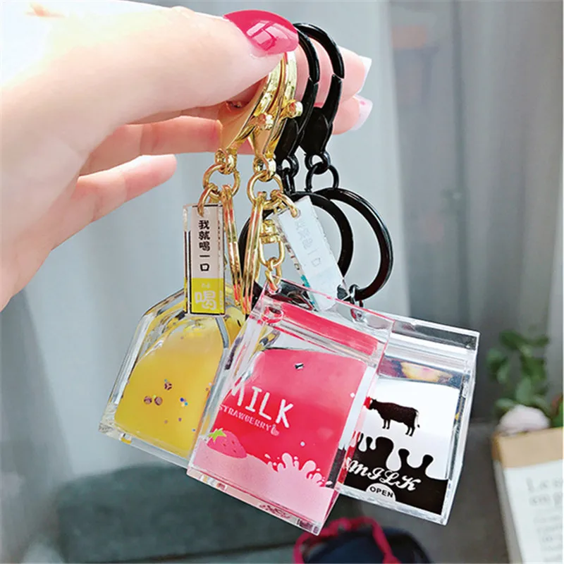 Брелок для ключей из акрила с изображением молочной коровы молока напитков