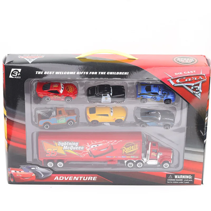 7 шт./компл. Disney "тачки 3 Lightning McQueen Джексон Storm Крус Mater Мак дядя грузовик 1:55 литья