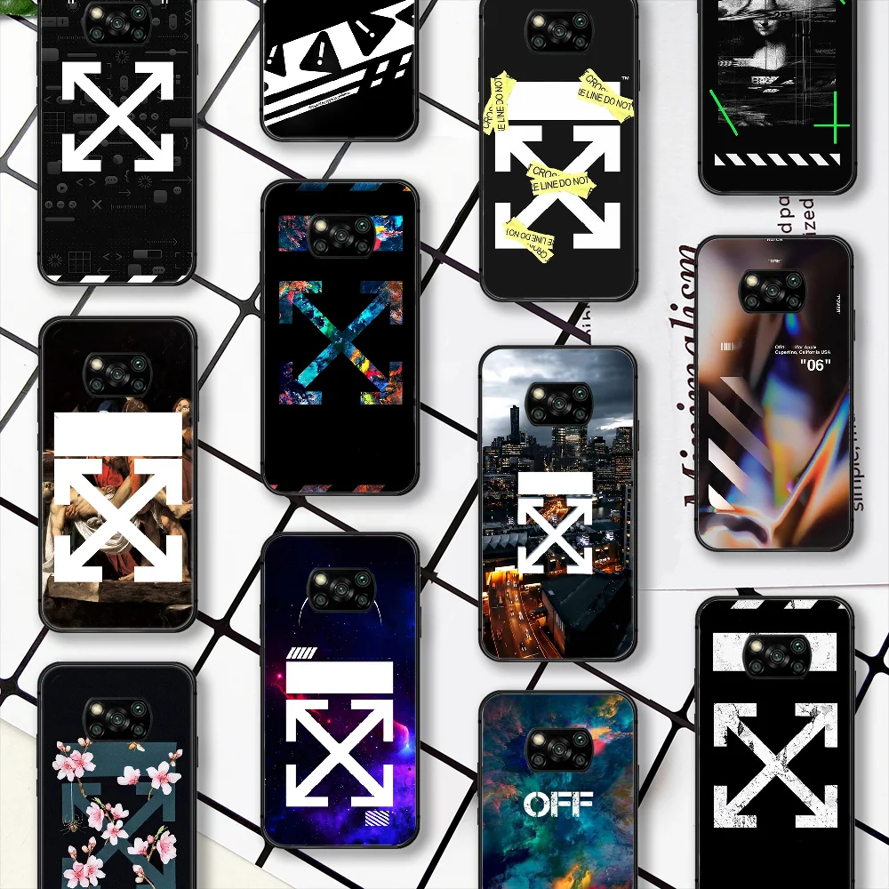 

OFF Luxury Fashion Brand OW Phone Case For Xiaomi Mi Note 10 A3 9 MAX 3 A2 8 9 Lite Pro Ultra black Shell Fashion Etui Painting