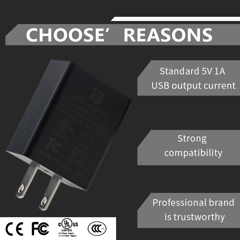 UC100 Eu/Us адаптер зарядные устройства 5V 1A для цифровых продуктов музыкальная