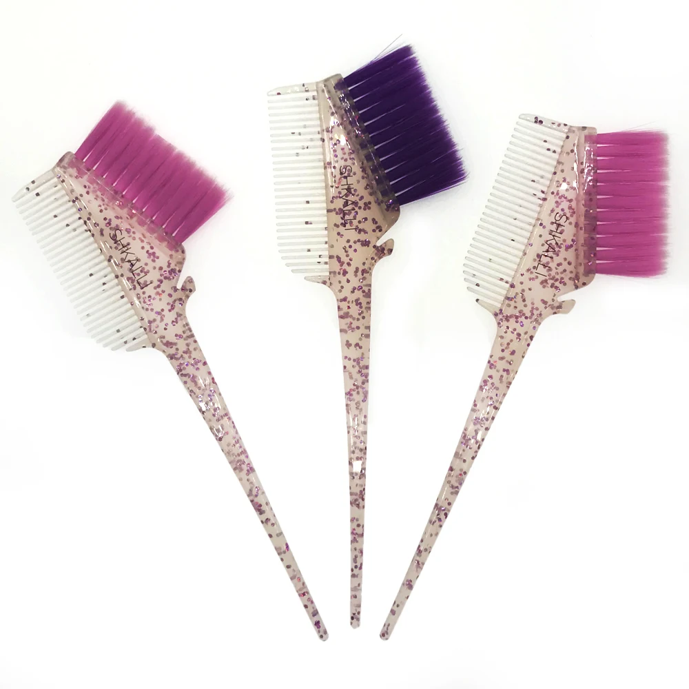 3 шт./компл. блестящие кисти для окрашивания волос с двойной головкой