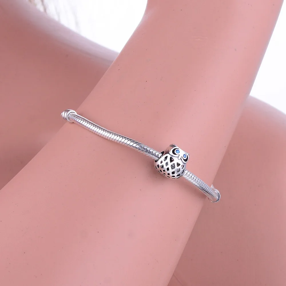 Осень 2019 голубой кристалл глаза Сова бусины подходят оригинальные Амулеты