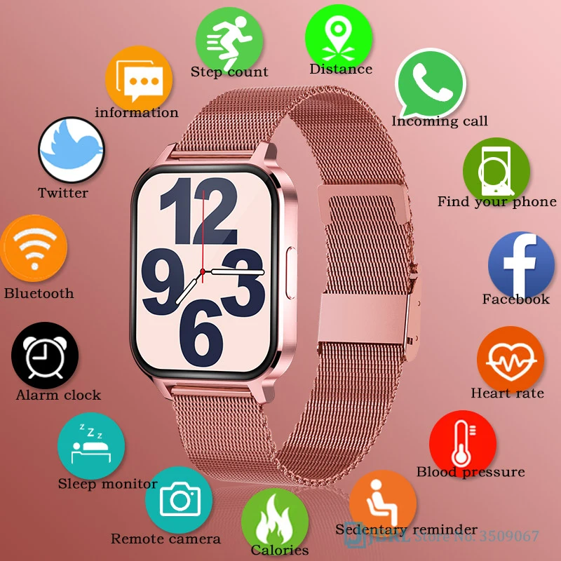 Умные часы с квадратным циферблатом 1 7 дюйма для мужчин и женщин фитнес-трекер