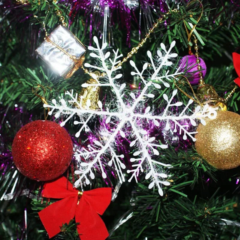 

30 шт серебряные блестящие Рождественские снежинки кружевные Висячие поделки из фетра Белые снежинки снежные хлопья Рождественские елочны...