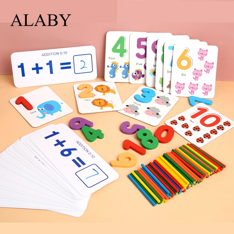 

Обучающие деревянные игрушки Alaby Montessori, детская доска для занятий математикой, детская деревянная игрушка Монтессори для дошкольного возраста, геометрический подсчет
