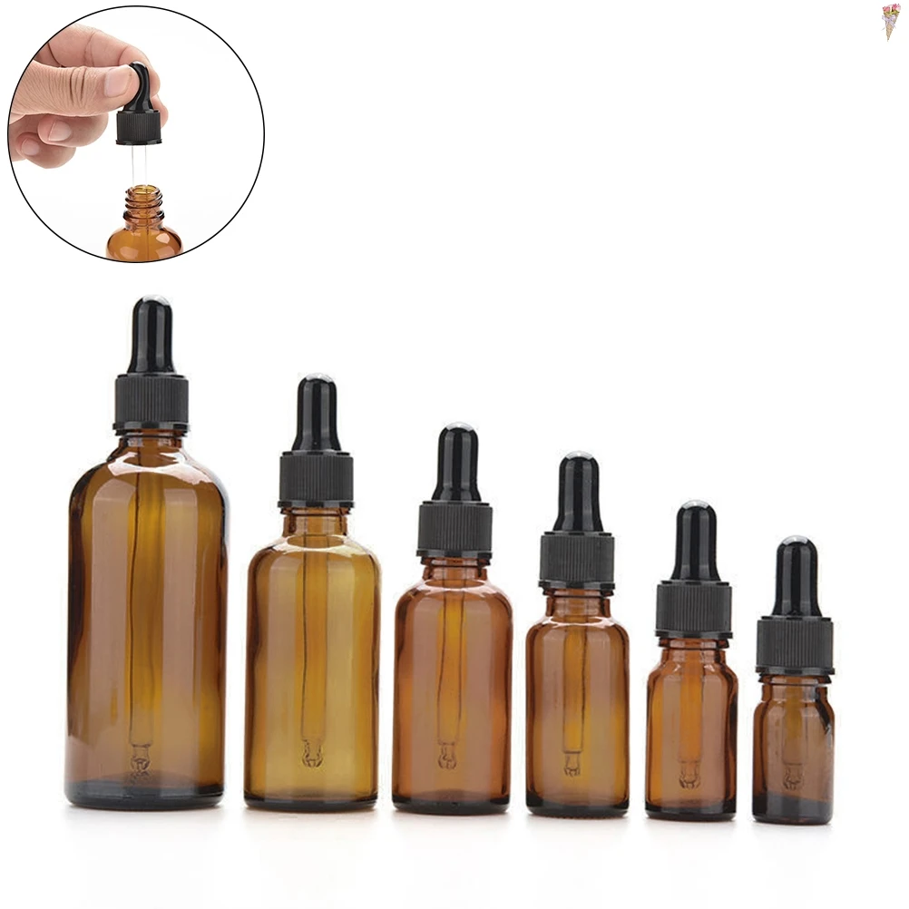 

5ml 10ml 15ml 20ml 30ml 50ml 100ml Amber Glass Bottle With Lotion Sprayer, Essential Oil Spray Glass Bottle