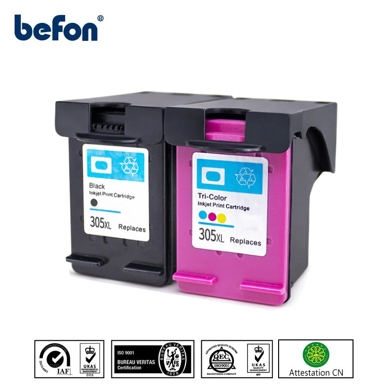 Befon 305XL Заправляемый картридж Замена для HP 305 XL с чернилами DeskJet 2710 2720 4110 4120 4130 ENVY 6010