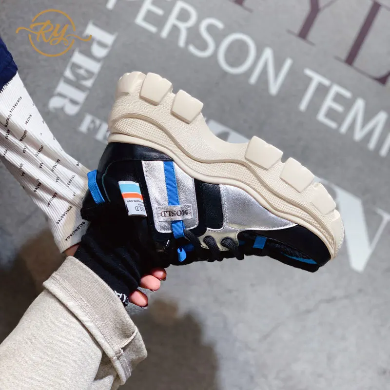 RY-RELAA женские кроссовки коллекция 2018 года модные из натуральной кожи на платформе