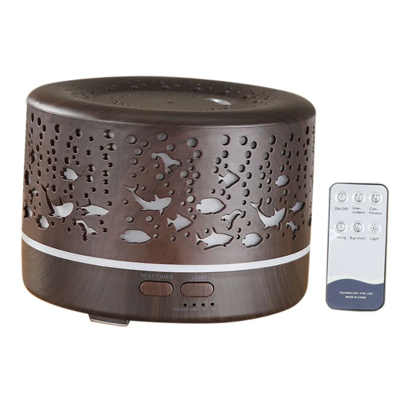 

700Ml Oil Diffuser Essential Oils Cool Mist Quiet Aroma Diffuser Humidifier With Remote Control,US Plug
