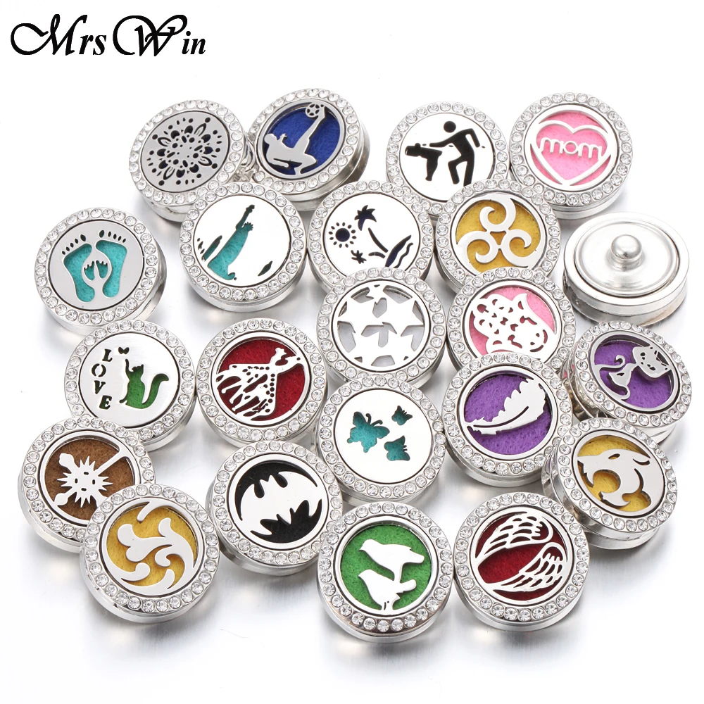 Новый ароматерапия 18 мм оснастки кнопки духи медальон Магнитная Нержавеющая