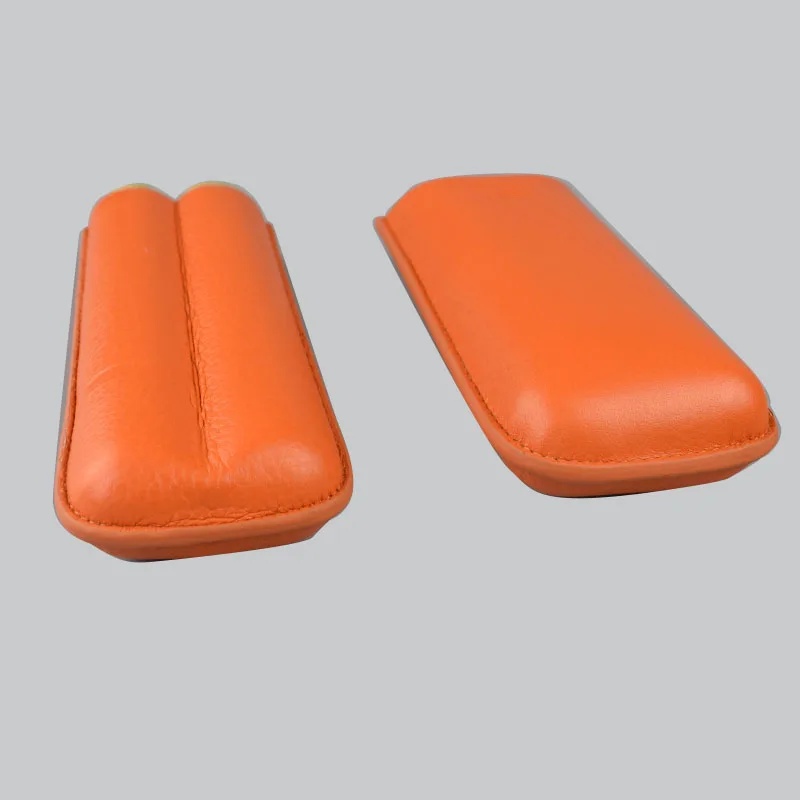 COHIBA оранжевый мягкий кожаный чехол для сигар 2 трубки с красивой подарочной