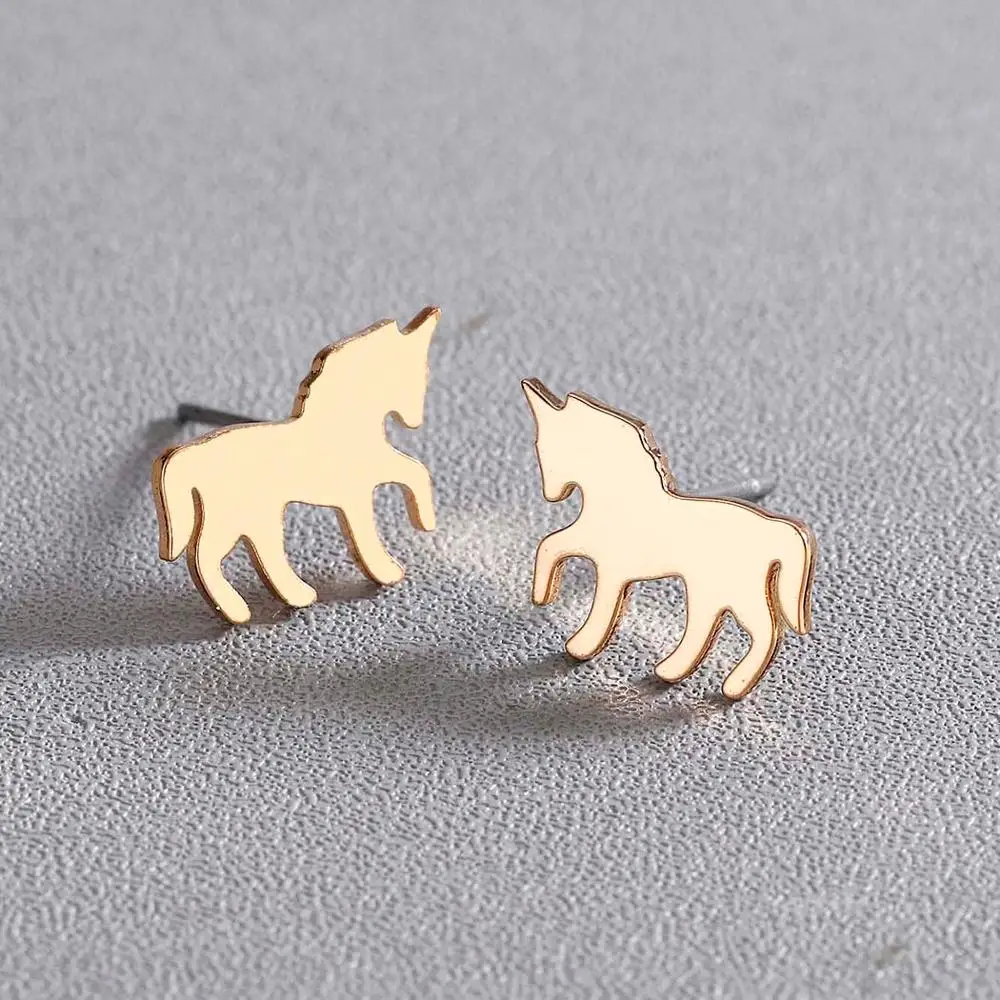 Женские серьги с животными Chandler лошадью из нержавеющей стали для пирсинга