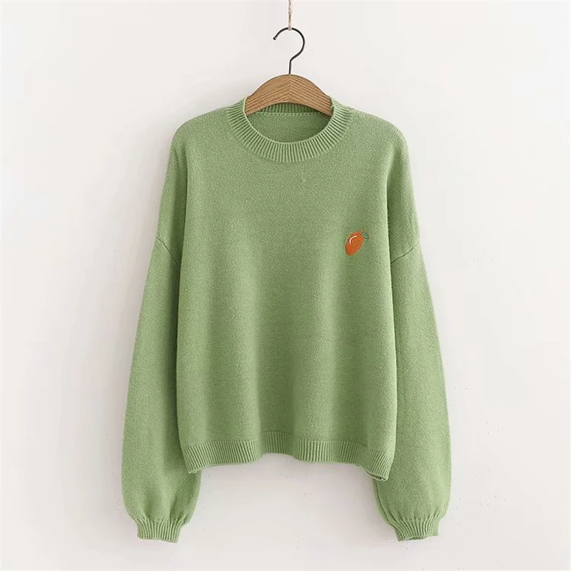 

Fashion autumn and winter hem high slit round neck long sleeve pullover sweater sweater one
