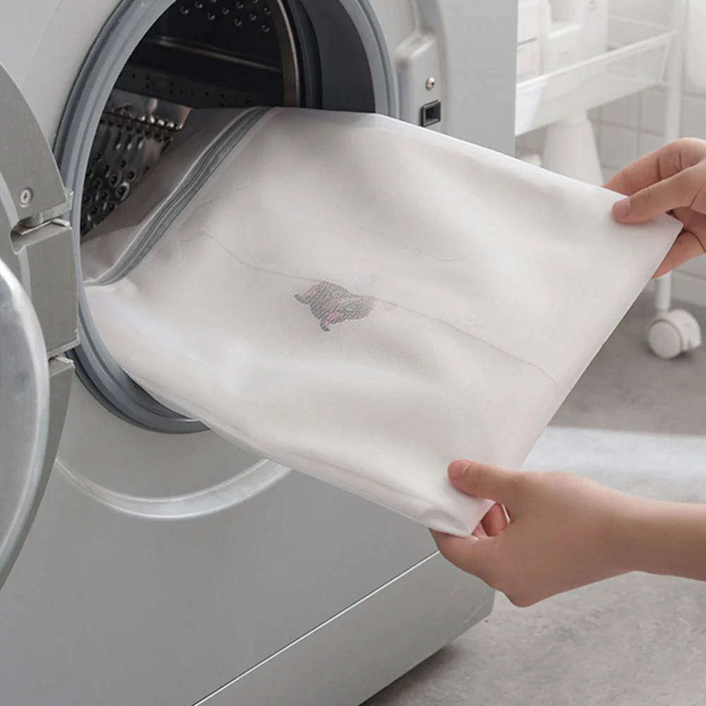 

5Pcs Reusable Washing Bags Fine Mesh Laundry Bag Simple Style Laundry Bag White