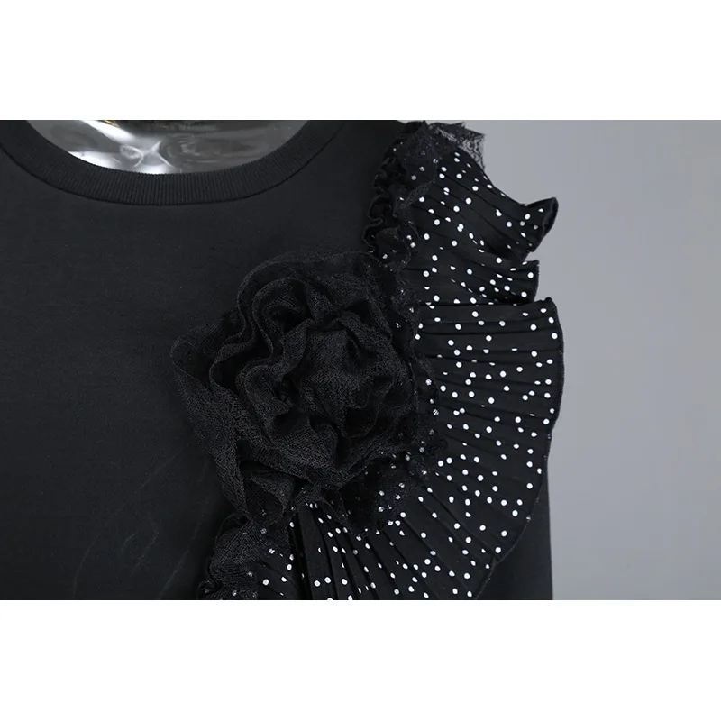 

SuperAen 2021 Summer New Design Appliques Patchwork O Neck Short Woman Tshirts