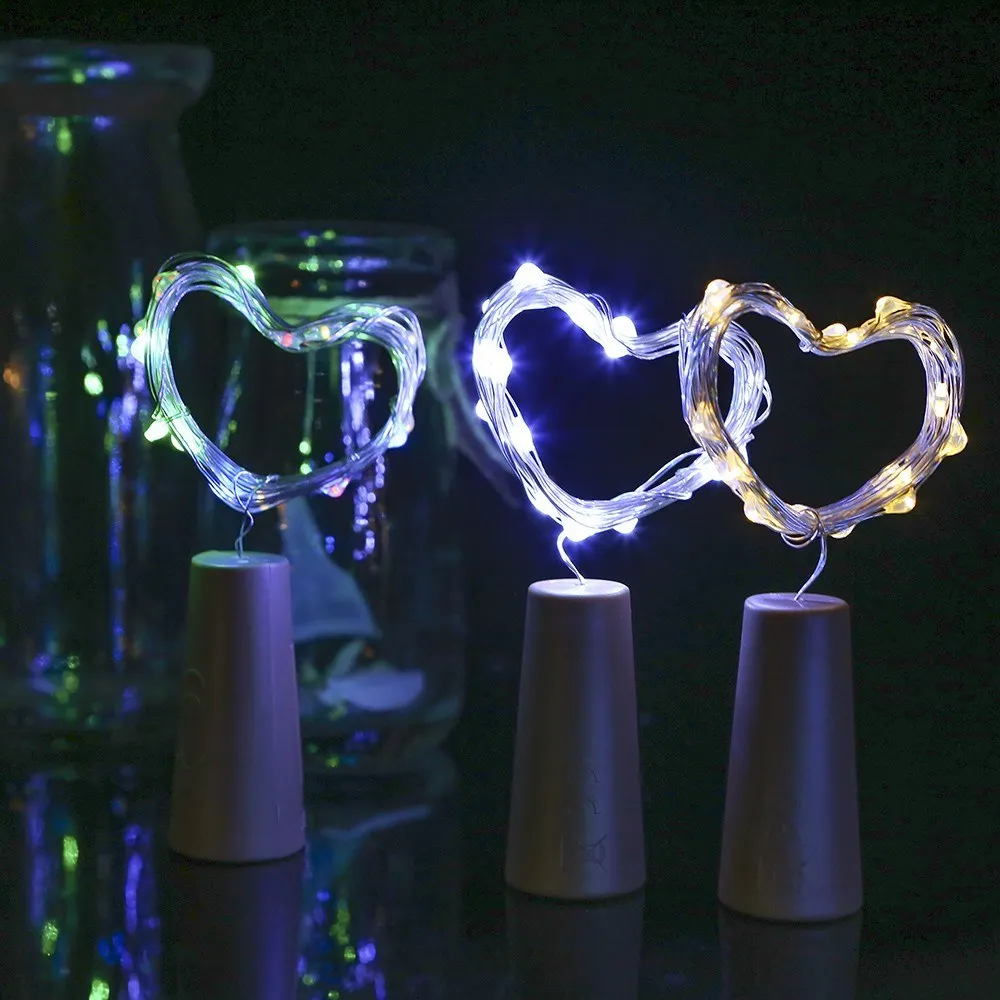 NEWKBO 2M 20 LED Copper Wire Fairy String Light Warm White Bottle Stopper Atmosphere Lamp Water Resistance for Christmas Gift | Лампы и