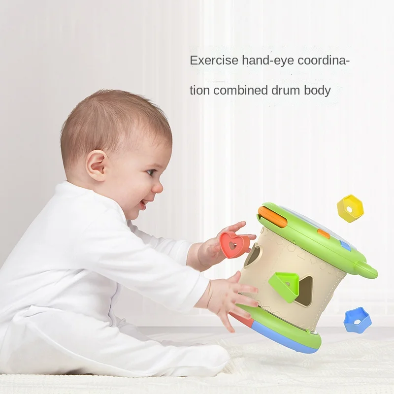 

0-1 Years Old Baby Toys Vocal Sand Hammer Baby Educational Toy Dynamic Vocal Projection Ball Six Sided Box Musical Instrument
