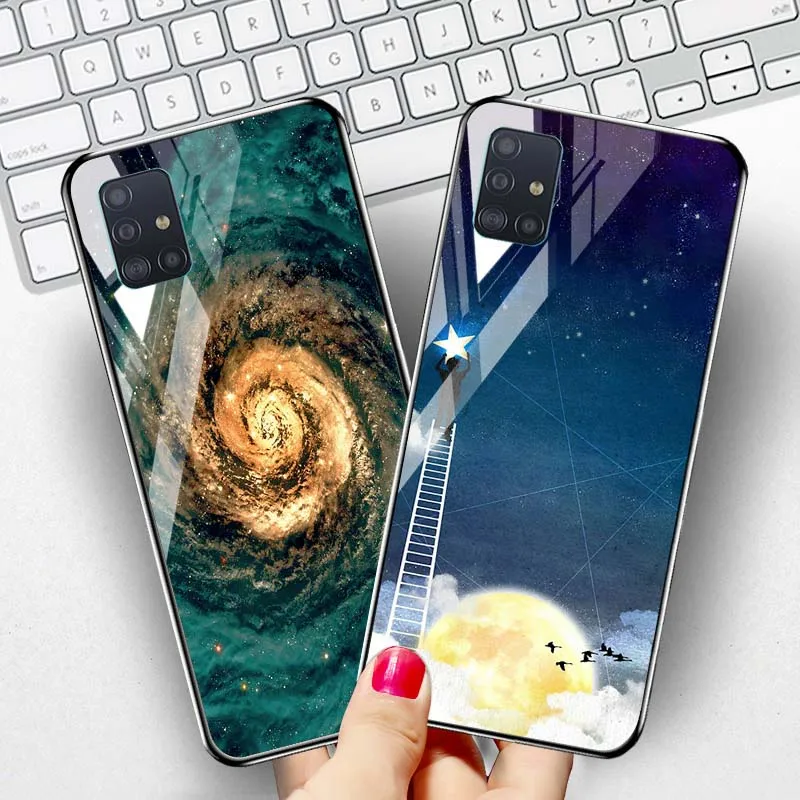 Чехол из закаленного стекла для Samsung Galaxy A51 A71 A50 A70 A40 A30 A20 A30s A60 A10 A80 A90 5G A50s A20s A10s A7