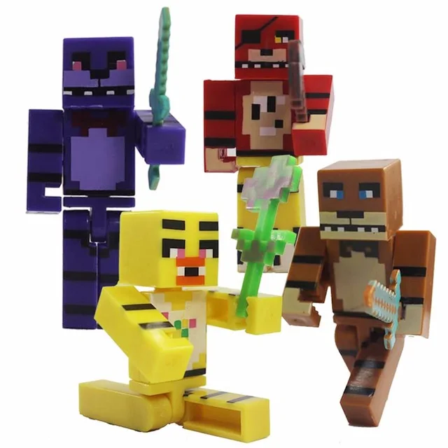 4pcs block Аниме 6/10/12 шт Five Nights At Freddy's» «пять ночей у Фредди» рисунок Комплект игры с рисунком персонажей из игры «пять ночей в Фредди» Фокси Бонни Freddy Fazbear сестра место модель куклы FNAF игрушка - Цвет: 4pcs block