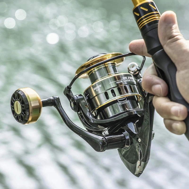 

LINNWL Fishing Reels 1000-7000 Metal Spool Carp Spinning Reel 5.2:1 10KG Drag Saltwater Fishing Reel Fishing Accessories 2021