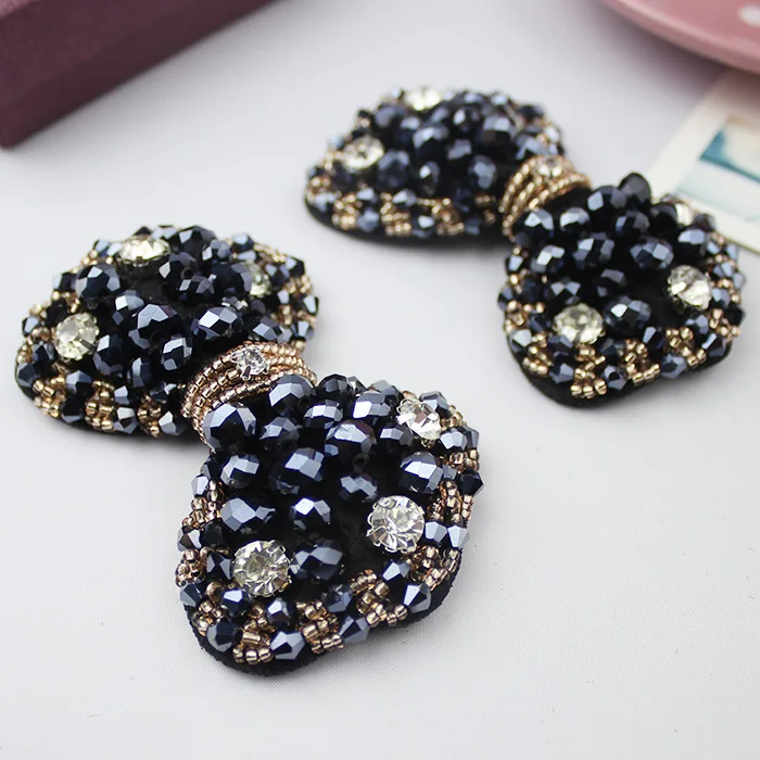 1 Pair Bow Shoes Clips Accessories Decorative Shoe Clip Rhinestones Crystal Shoe Charms for Women Wedding Prom Party
