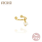 ROXI поддельный пирсинг пресноводные жемчужные Клипсы Серьги для Для женщин серьги не пирсинг уха манжеты 925 пробы Серебряные серьги манжеты