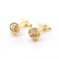 man gold color twist knot cufflinks irregular geometric curve fashion metal copper cufflinks jewellery gift for men
