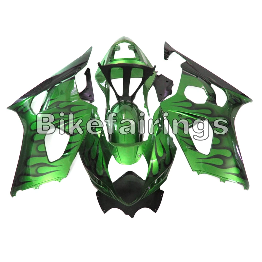 

Green and Black Flames Fairing Kit For Suzuki GSXR1000 K3 2003 2004 03 04 K3 gsxr1000 Sportbike Bodywork Kit ABS Cowlings