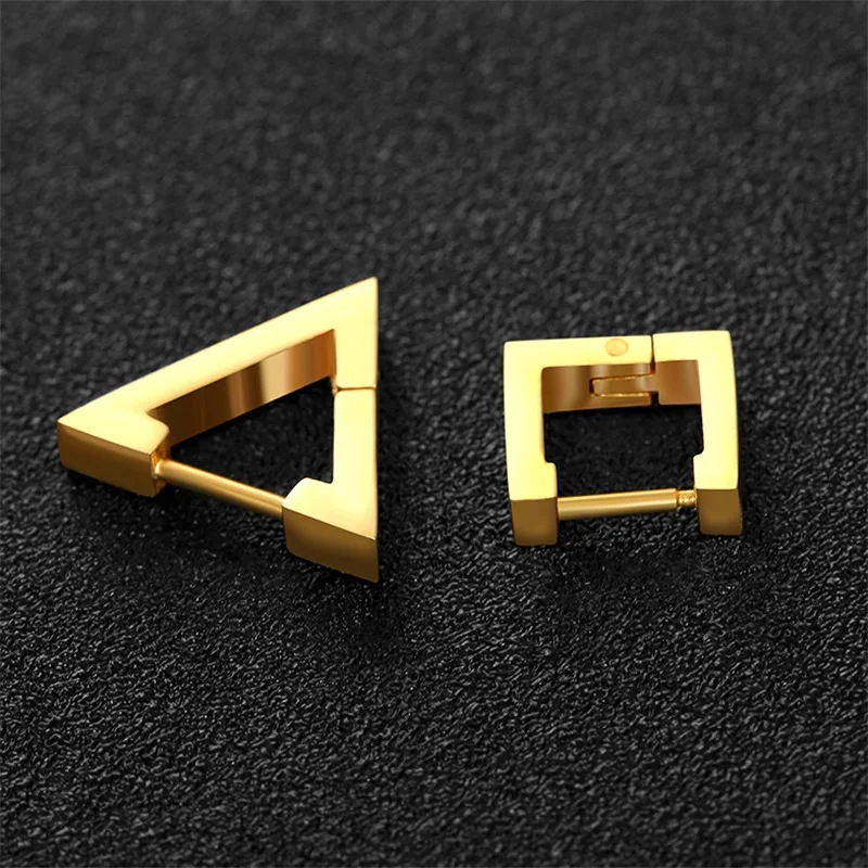 1 шт. модные черные треугольные унисекс панк-рок нержавеющая сталь мужские женские квадратные серьги-гвоздики с проколом Plug Oorbellen.