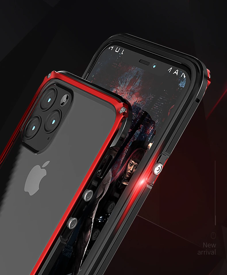 Роскошный металлический корпус для iPhone 11 Pro Max чехол механический Алюминиевый металлический бампер и акриловый чехол для iPhone 11 Pro/Max задняя крышка