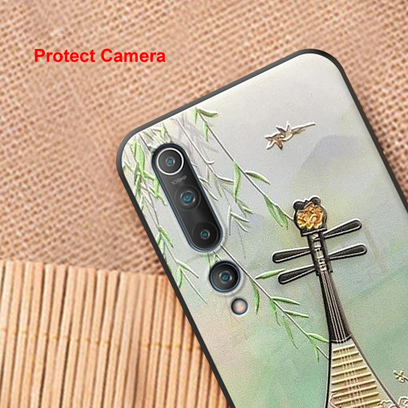 Tassel Case for Xiaomi Mi 11 10 Pro 9 8 A3 10T 9T Mix 2S 3 Redmi K30 K20 Note 7 3D Drawing Embossed Lute Hand Strap Soft Cover | Мобильные