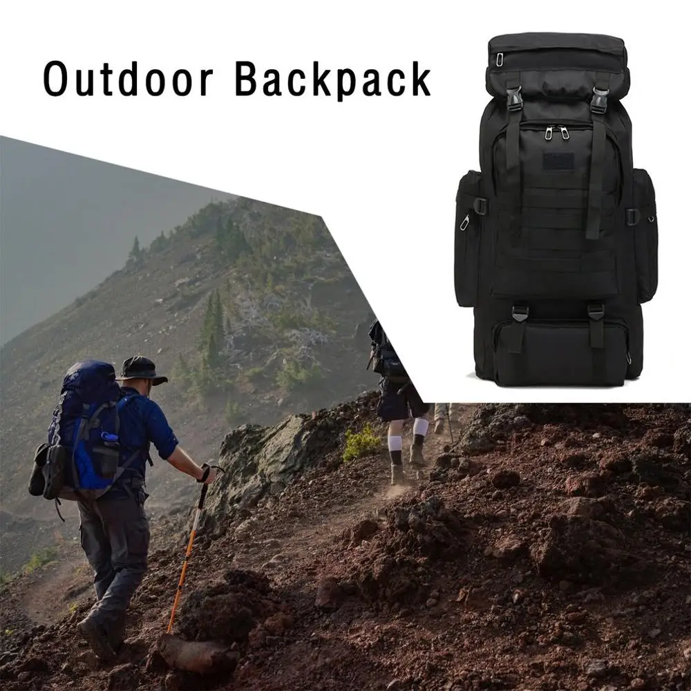 

80L Outdoor Backpack Molle Military Tactical Backpack Rucksack Sports Bag Waterproof Camping Hiking Backpack For Travel