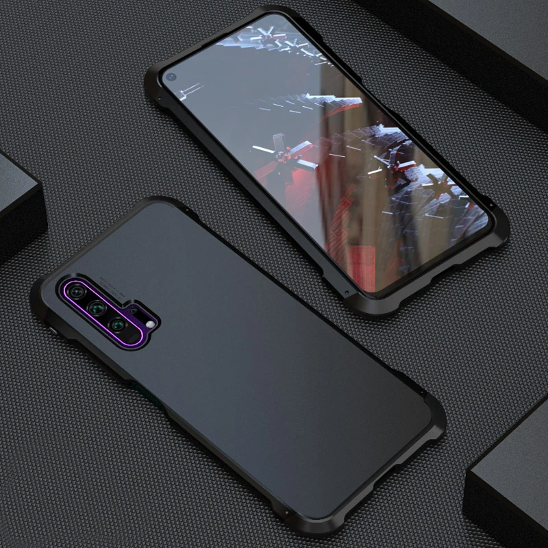 Противоударный металлический чехол-бампер для Huawei Honor 20 Honor20 матовая жесткая