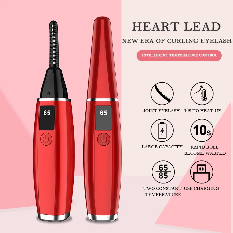 

New Electric Heating Eyelash Curling Tool USB Smart Digital Display Long-Lasting Styling Anti-Scalding Eyelash Curler Tool