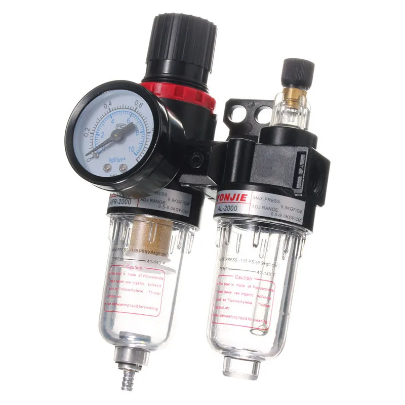 

AFR2000+AL2000 Pneumatic Filter G1/4" Air Treatment Unit Pressure Regulator Compressor Reducing Valve Oil Water Separation Gauge