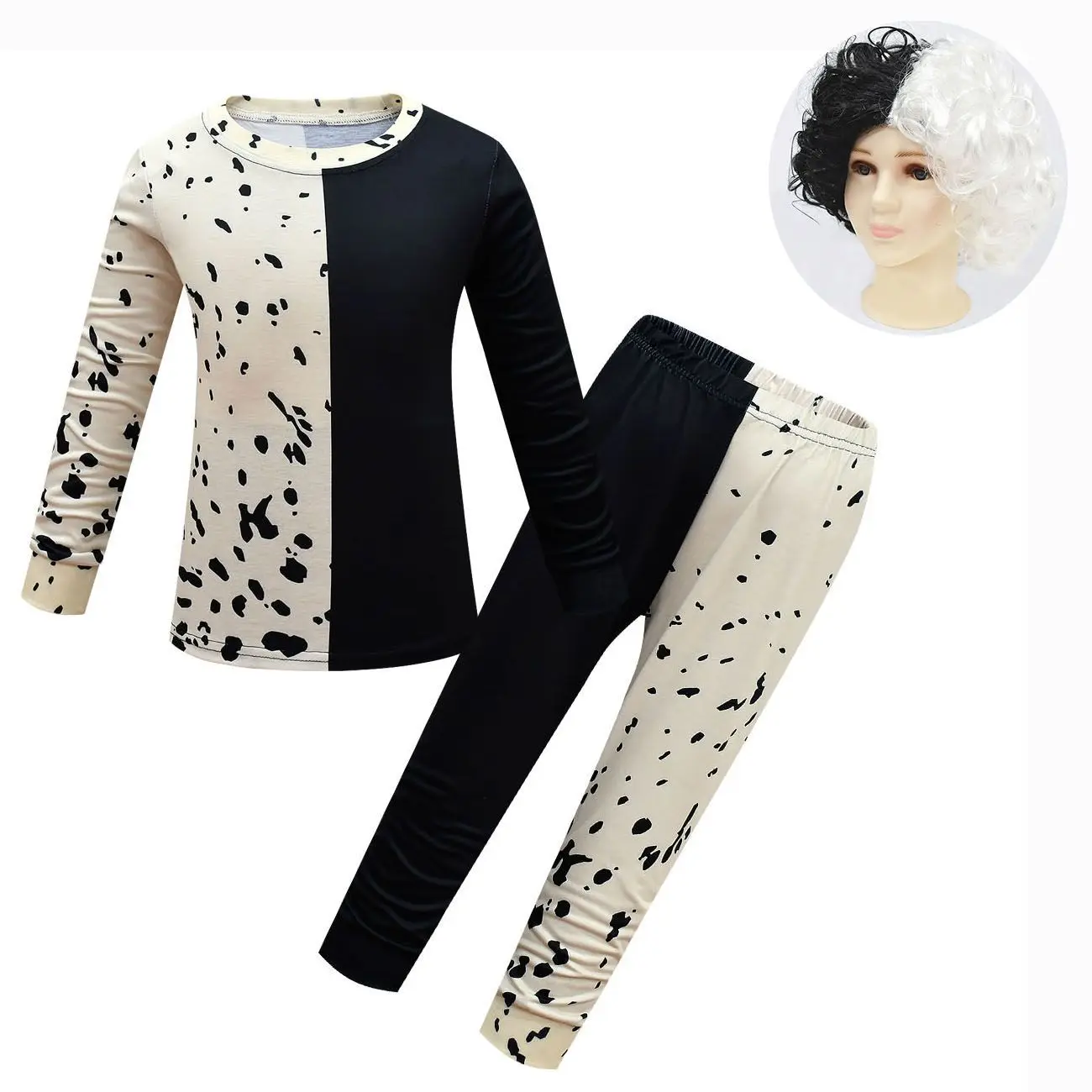 

Осенне-зимняя мультяшная Пижама Cruella Пижамный комплект для девочек из двух предметов с длинным рукавом Косплей комплект одежды