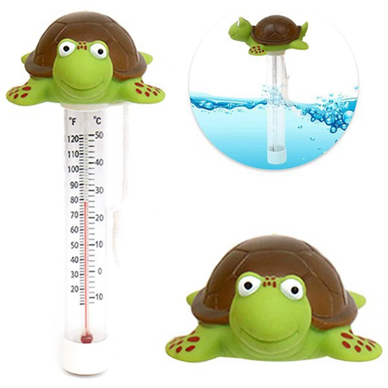 

NEW-Floating Swimming Pool Thermometer,Water Thermometer with String,Pond Thermometer Easy Read,Animal Thermometer(Turtle)