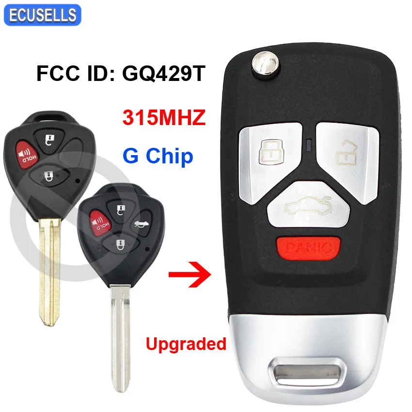 Модернизированный Складной Дистанционный Автомобильный ключ 315 МГц G чип для Toyota