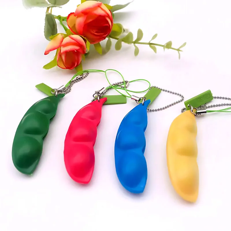 Color Fidget Toy Antistress Squeeze Edamame Relieve Stress Pop Lovely it Beans Surface Emotion Figet Toys Keychain | Игрушки и хобби