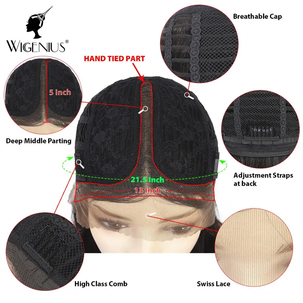 Парик Wigenius T Part Omber Bob парик на шнуровке спереди бразильские человеческие волосы с