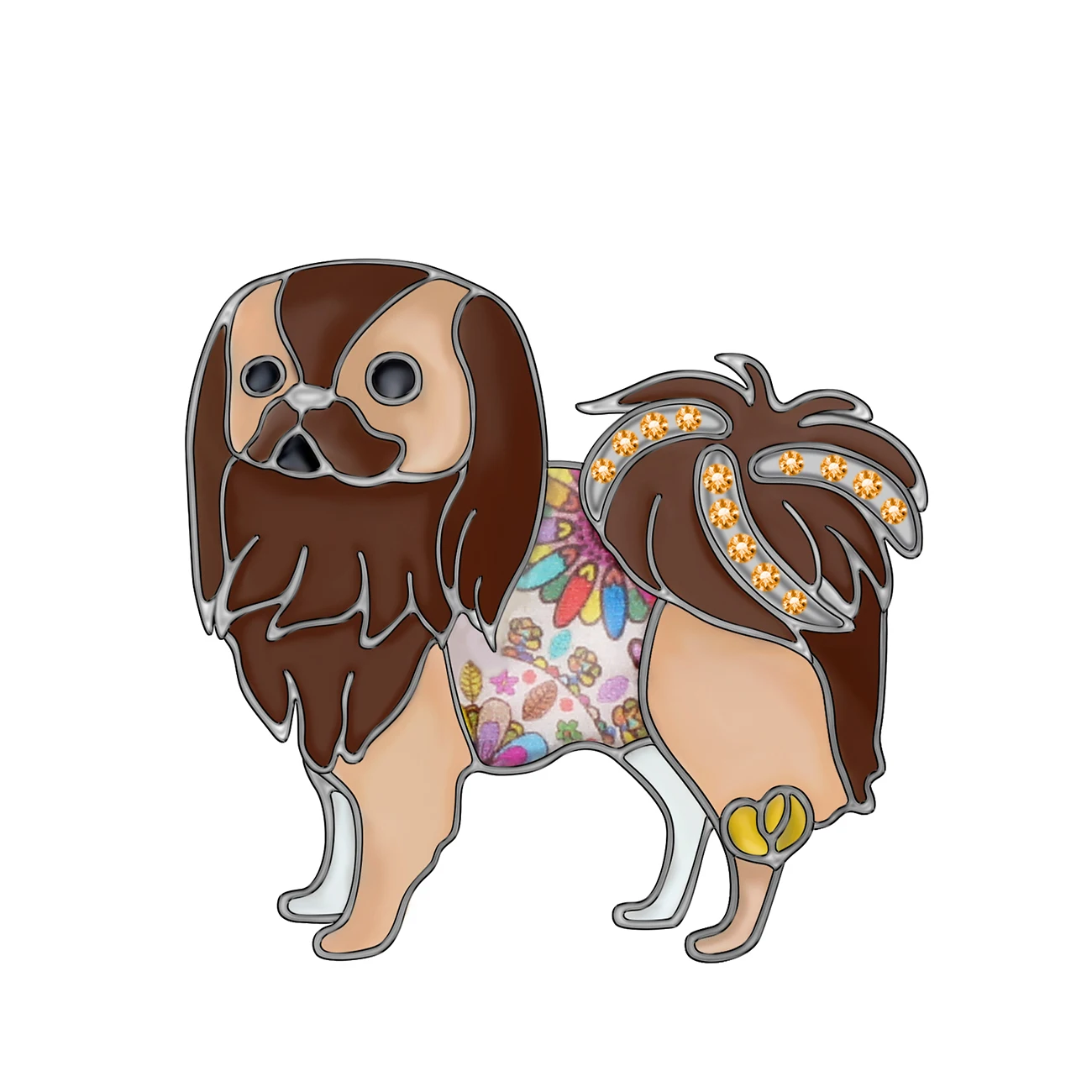 WEVENI эмалированный сплав японские броши в форме собаки булавка для одежды шарф