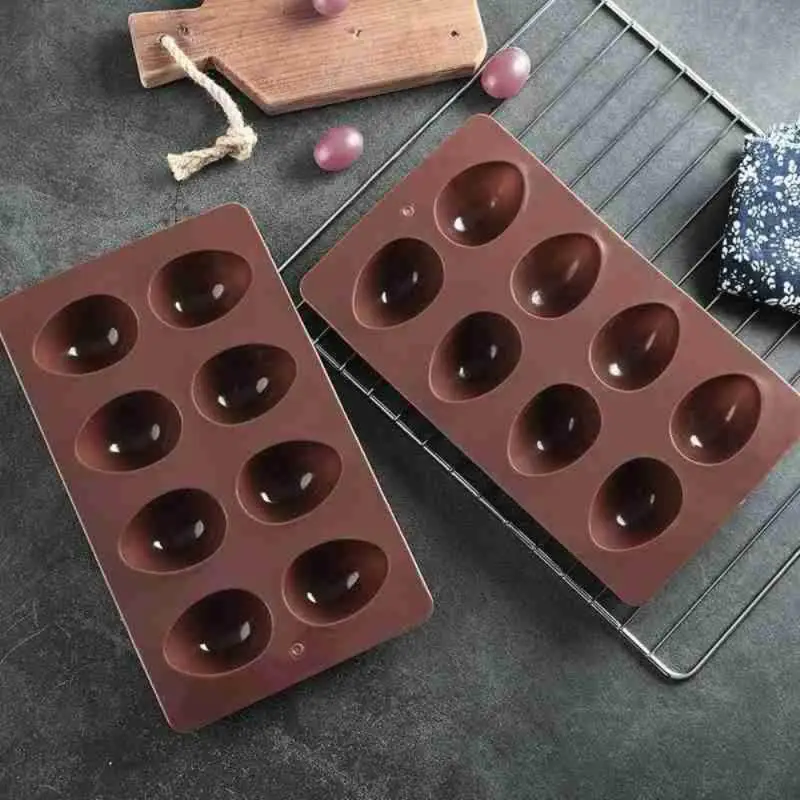 

8PCS Easter Egg Shape Silicone Mould Chocolate Mold Dessert Cake Molds Soap Mold DIY Baking Kitchen Baking Cake Tool Decoration