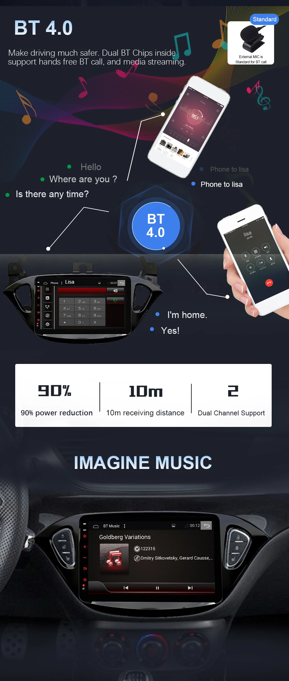 Eunavi 2 din автомагнитола 4G+ 64G android 9,0 для Opel Corsa E gps Navi wifi стерео PX6 2,0 ГГц Авторадио без dvd