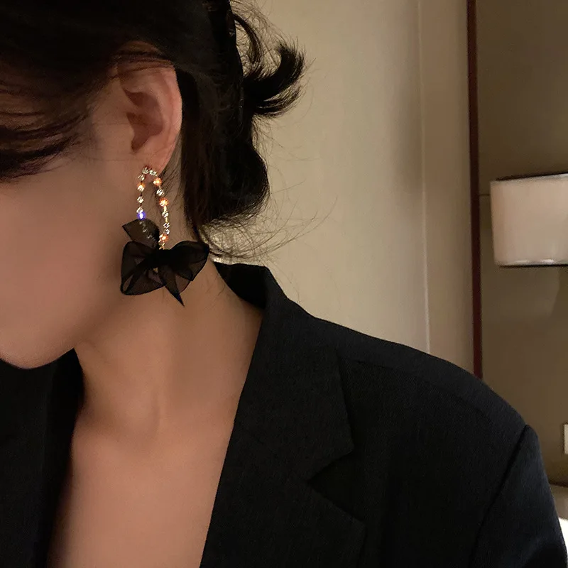 Гипоаллергенный S925 пост Однотонная Одежда Леопард Стразы Жемчуг ткань серьги с