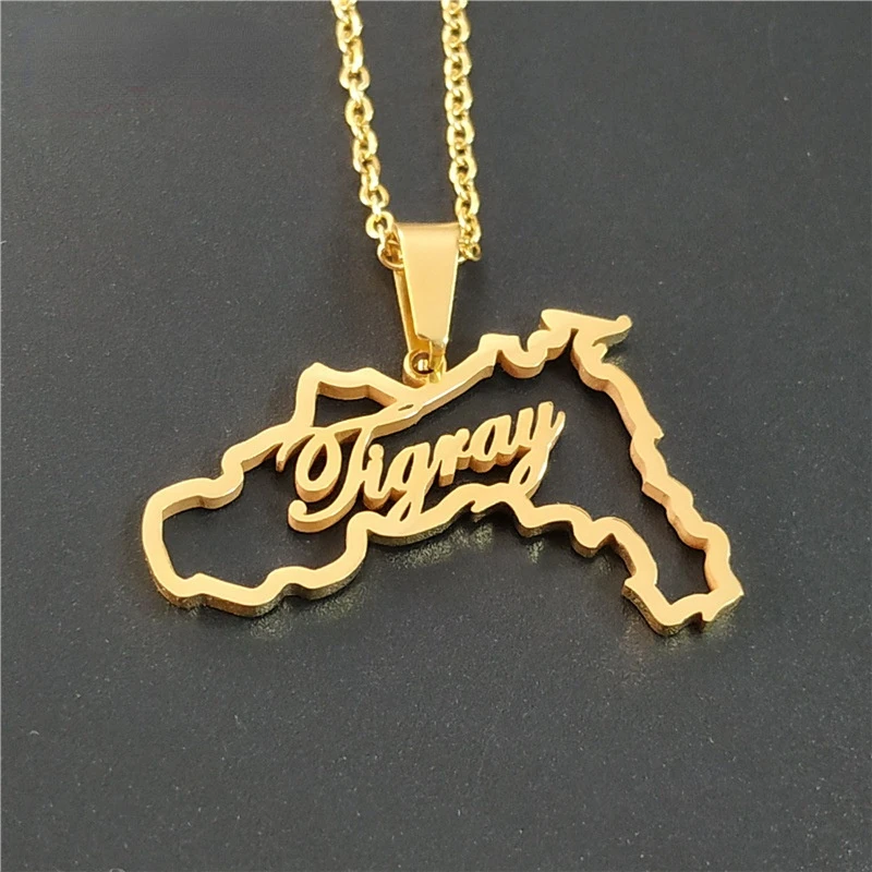 

Golden Stainless Steel Map Necklaces for Women Clavicle Chain Customizable Name Necklace Jewelry on The Neck Gift To Girlfriend