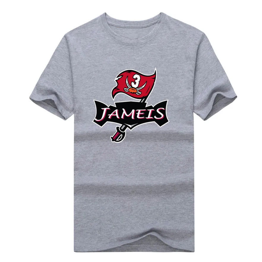 Новинка 2018 Красная футболка с надписью &quotBucs Logo" и &quotJameis" 100% хлопок коротким
