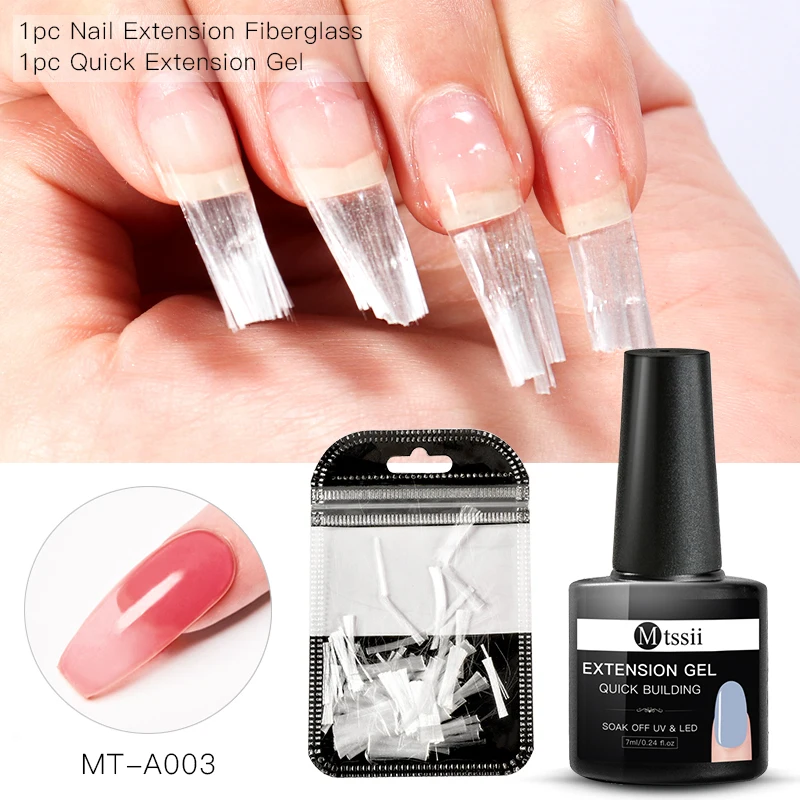 Mtssii Стекловолоконный набор для наращивания ногтей Fibernails акриловые наконечники маникюрный салонный инструмент кривизны зажимы шелковые шарфы набор для дизайна ногтей - Цвет: BZH05149
